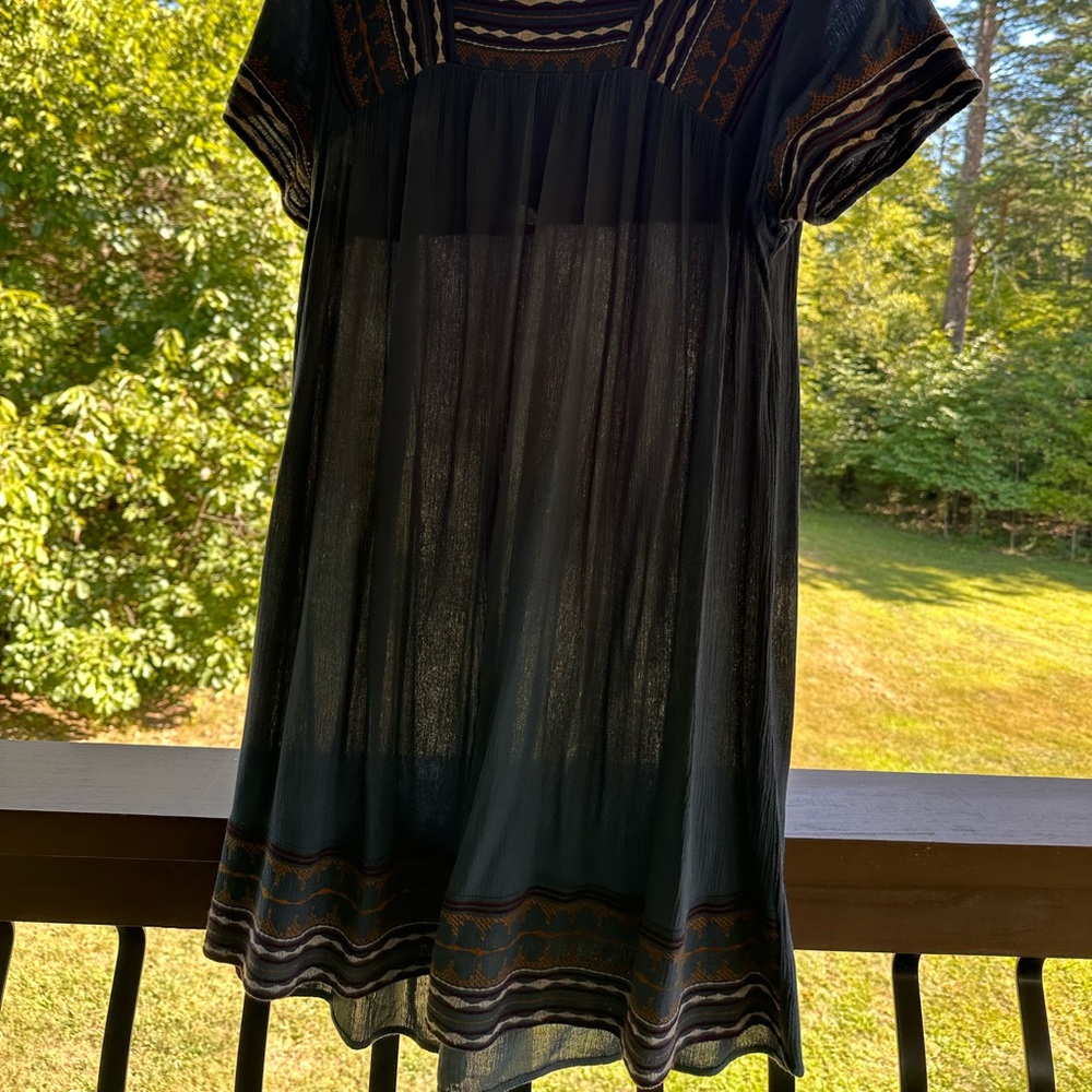 Knox Rose Black and Brown Embroidered Blouse